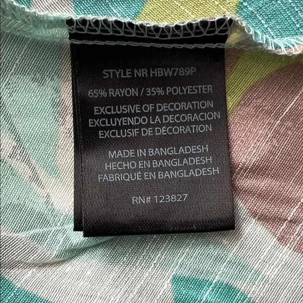 Like New! Harve Bernard Elegant Multicolor Faux Wrap Tie Front Blouse in 2X